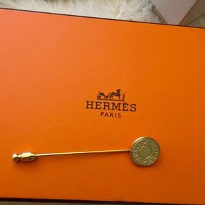Hermes Gold Lapel Pin